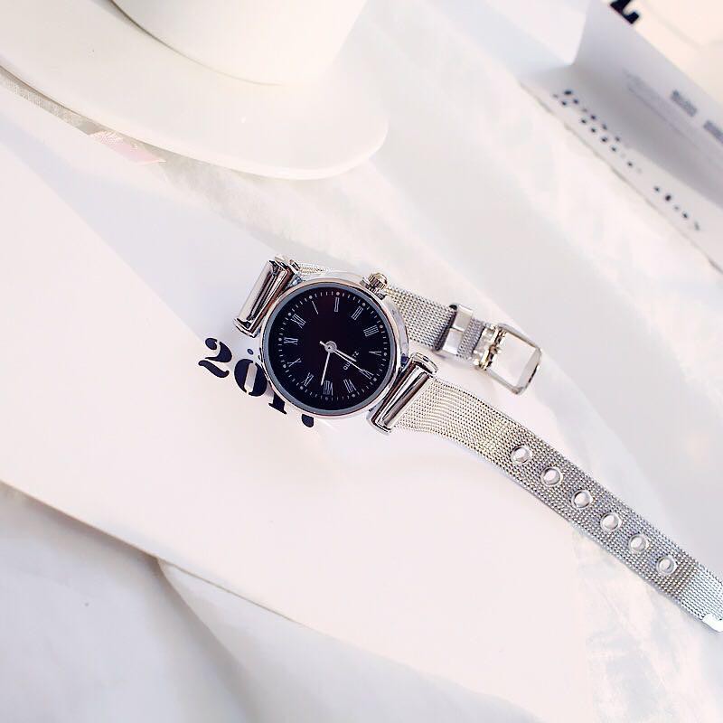 PA Jam Tangan Wanita Casual Analog Rantai Stainless Steel Pasir Korea Vintage Anak Remaja Dewasa JF078