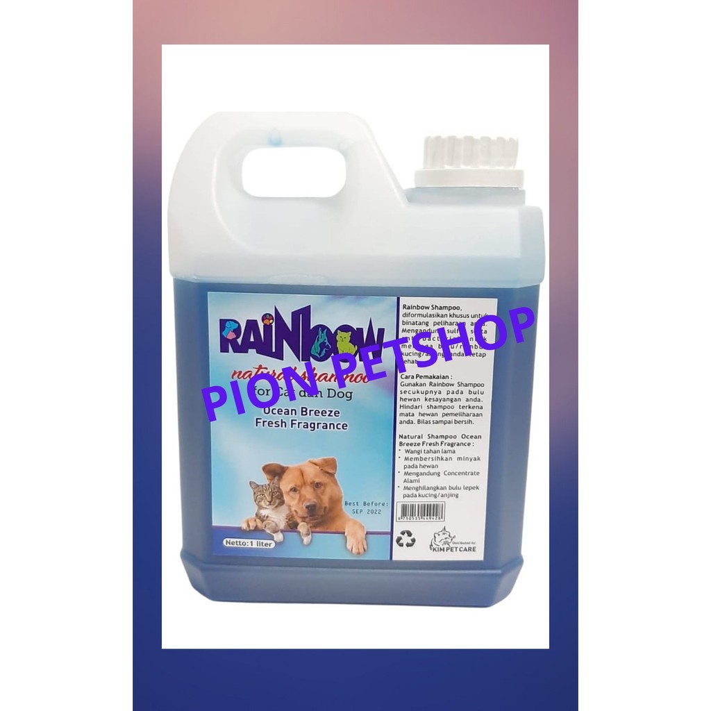 Rainbow Natural Shampo 1 liter untuk anjing dan kucing