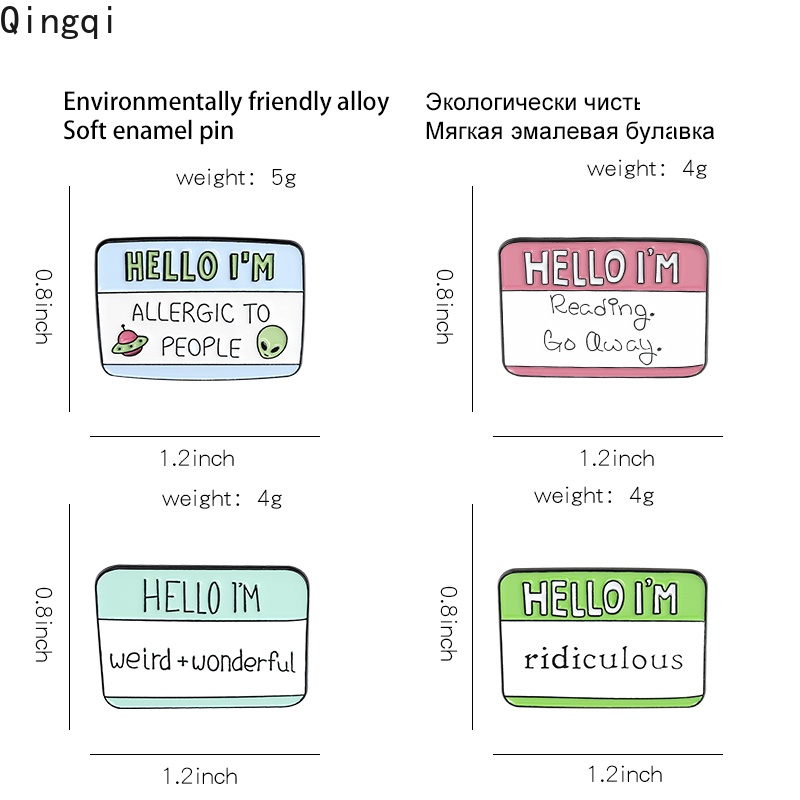 Bros Pin Enamel Desain Kartun Kutipan Dialog 4 Gaya Untuk Hadiah Teman