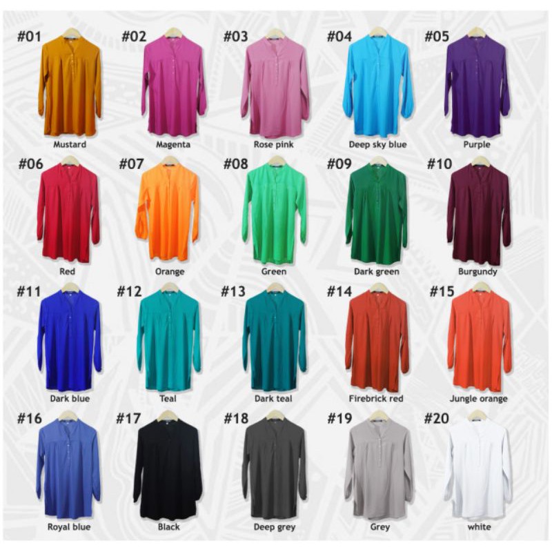 Blus Polos Abu Tua - Blouse Polos Rayon -Deep Grey - Fathin Basic - Blus Adem - SHOPIE Hijabstyle-3