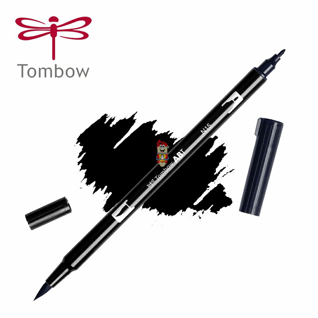 

Dual brush pen Tombow Art Marker ABT N15 Black