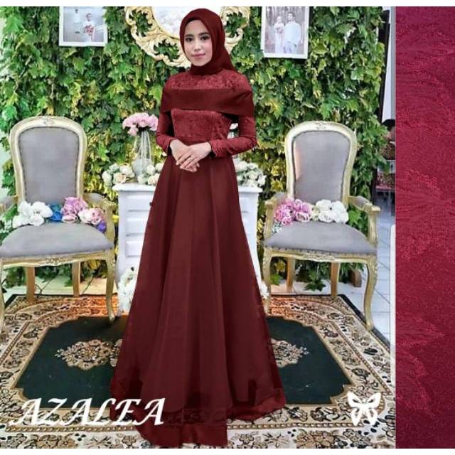 ELDE 5 - SALE New Azalea jaquard maxi pesta atas bahan jaquard.embosh mewah bawah maxmara dilapis tile