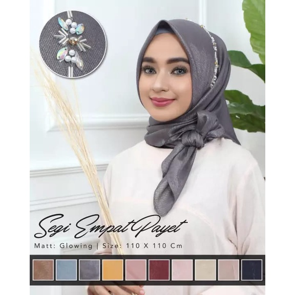 JILBAB SEGI EMPAT SHINAR PAYET MUTIARA / KERUDUNG PESTA SHINAR PAYET MUTIARA TERMURAH-1