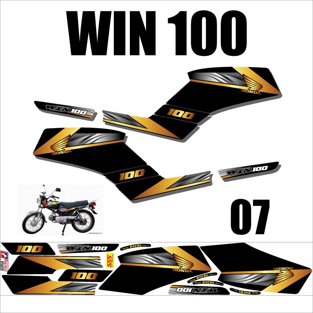Stiker Striping Honda WIN 100 Keren – Sticker Lis Variasi Motor WIN Murah Desain DS WIN - 7