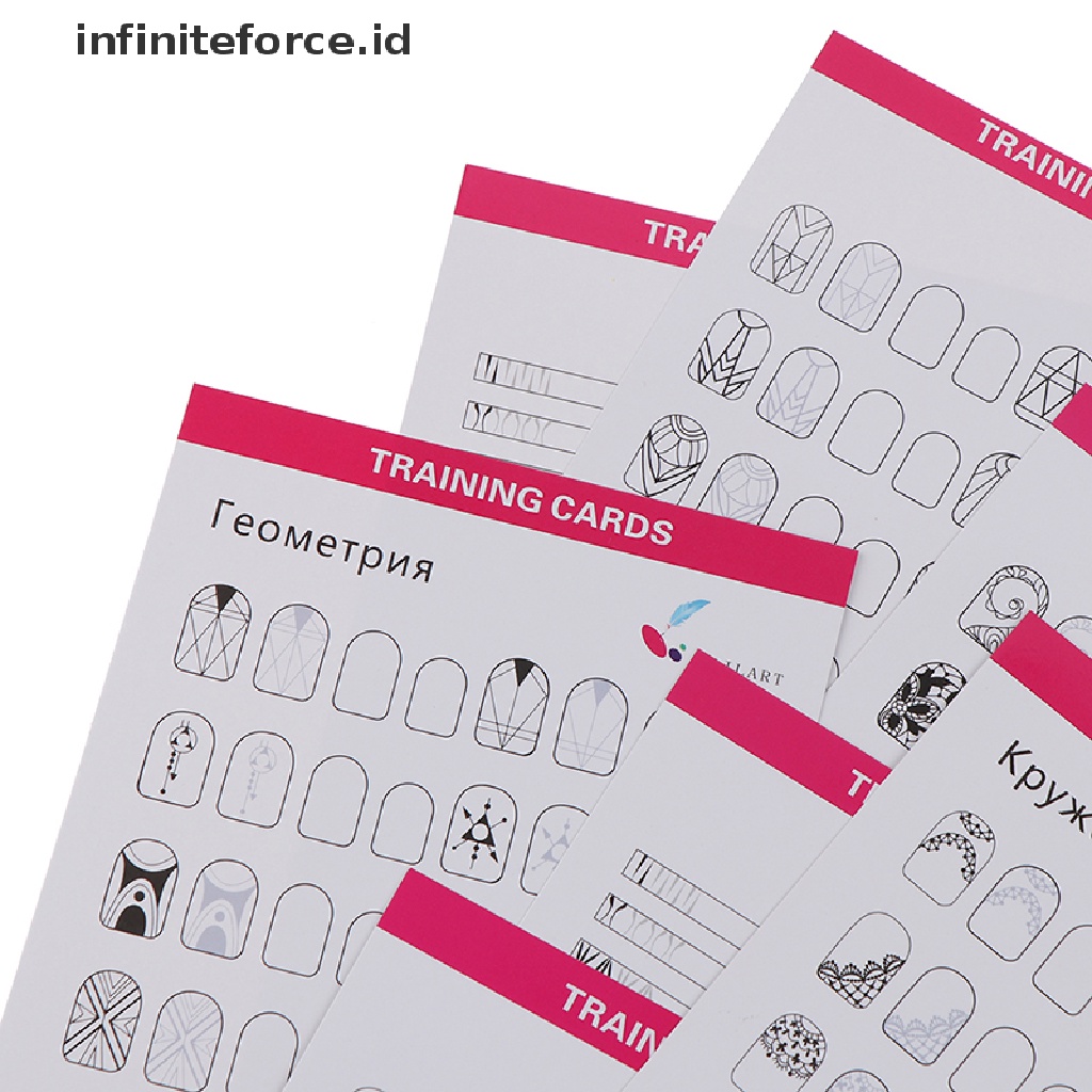 Infiniteforce.id 12 Lembar / Set Buku Latihan Menggambar Garis Untuk Nail Art