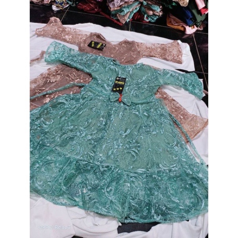 gamis anak full brokat 2-4 tahun