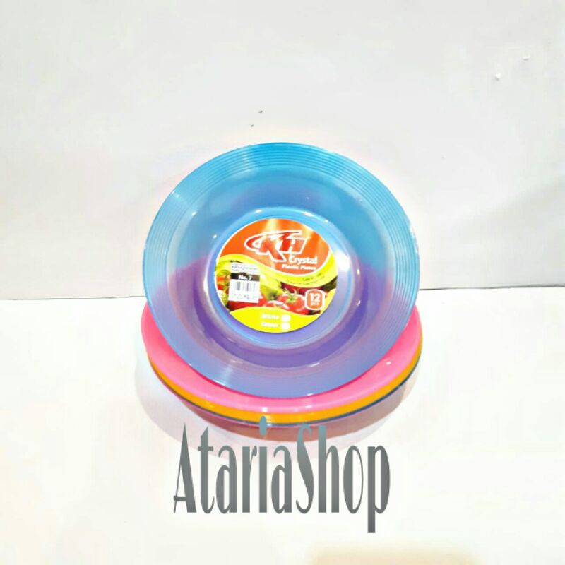 Pisin Plastik/Piring kecil isi 12pc Piring Kristal KH P-7