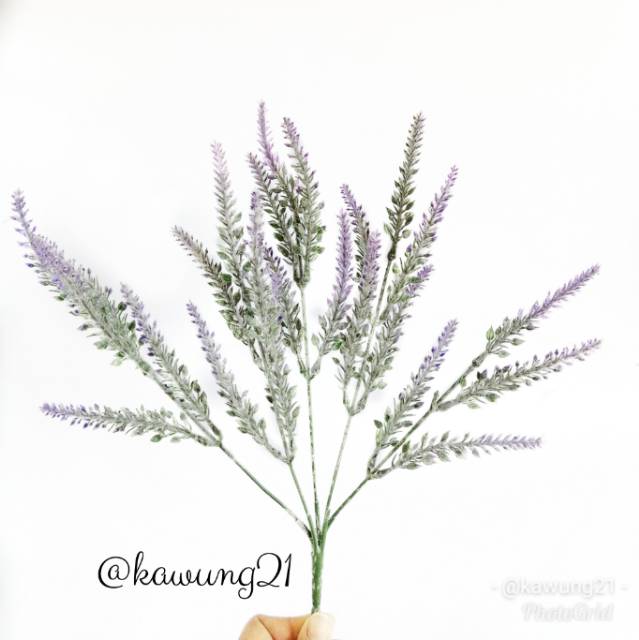 AF20 Bunga Snowy Lavender Artificial Plastik Buket Dekorasi