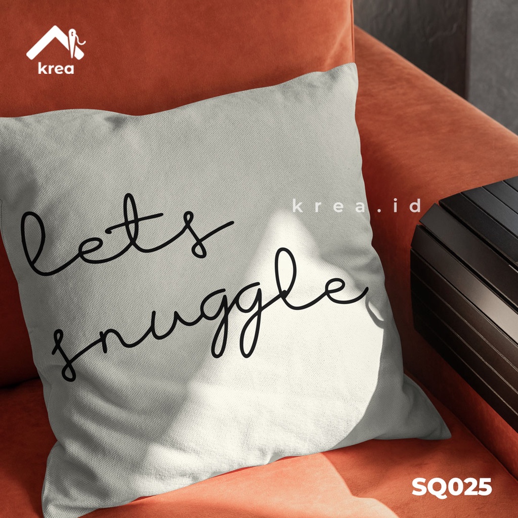 SARUNG BANTAL SOFA BLACU  QUOTE KATA KATA Lets Snuggle SQ025