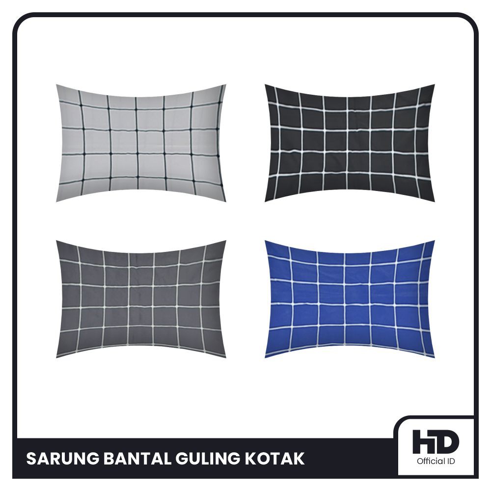 Sarung Bantal Guling Motif Kotak dan Polos | Satuan dan Set Murah