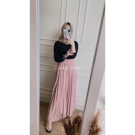 Suede Pleats Skirt Import