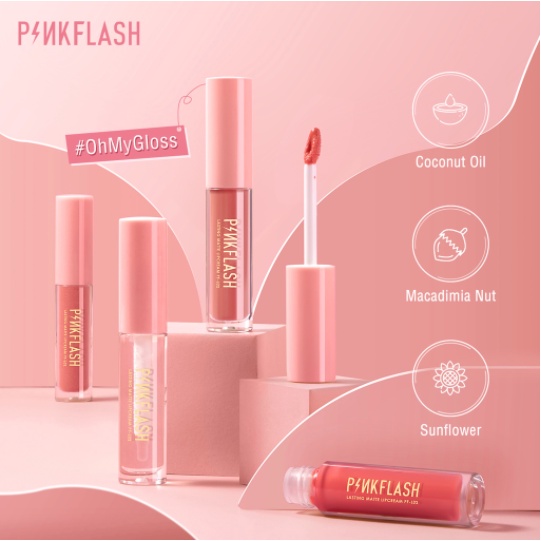 Lip Gloss PinkFlash #OhMyGloss – Lasting Glossy &amp; Melembapkan Bibir