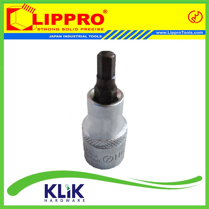 Lippro Mata Socket Hex Bit Kunci L Pendek DR 1/2&quot; x 6 mm