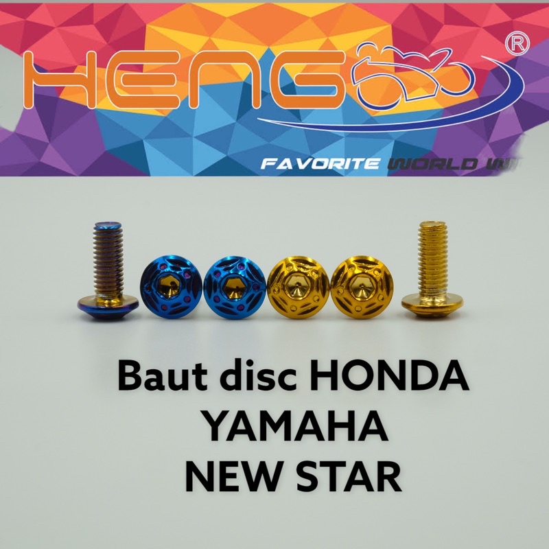 baut piringan disc probolt heng gold model STAR NEW BINTANG UKURAN m8x20