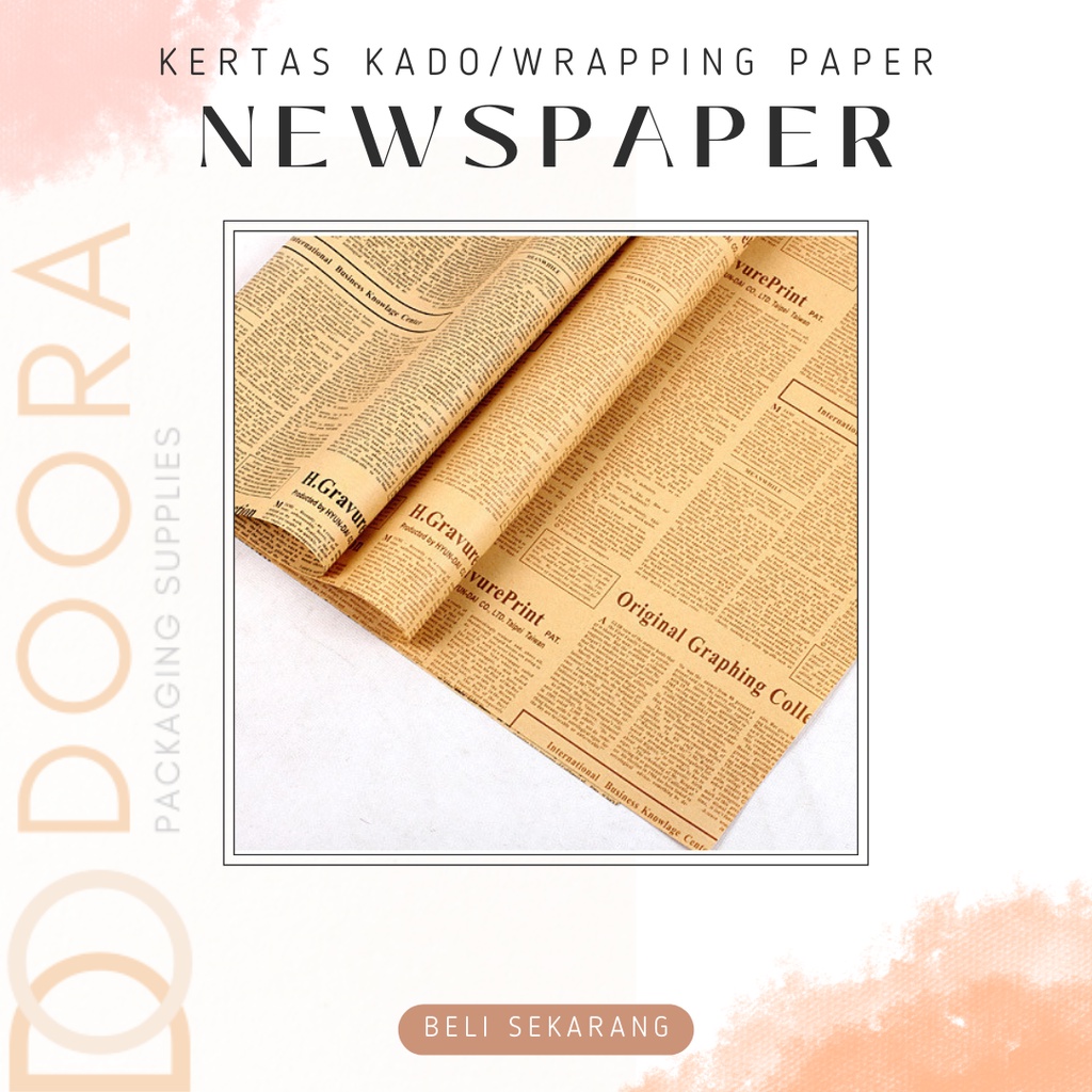 Kertas Kraft Wrapping Paper Vintage Newspaper