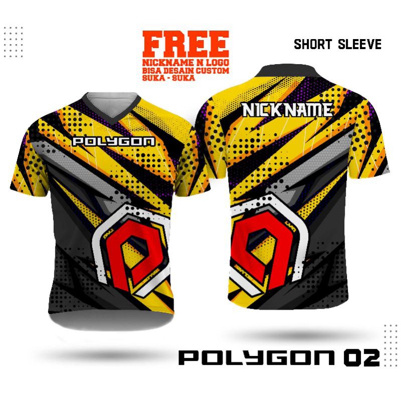 Jersey sepeda Polygon lengan pendek, jersey Polygon