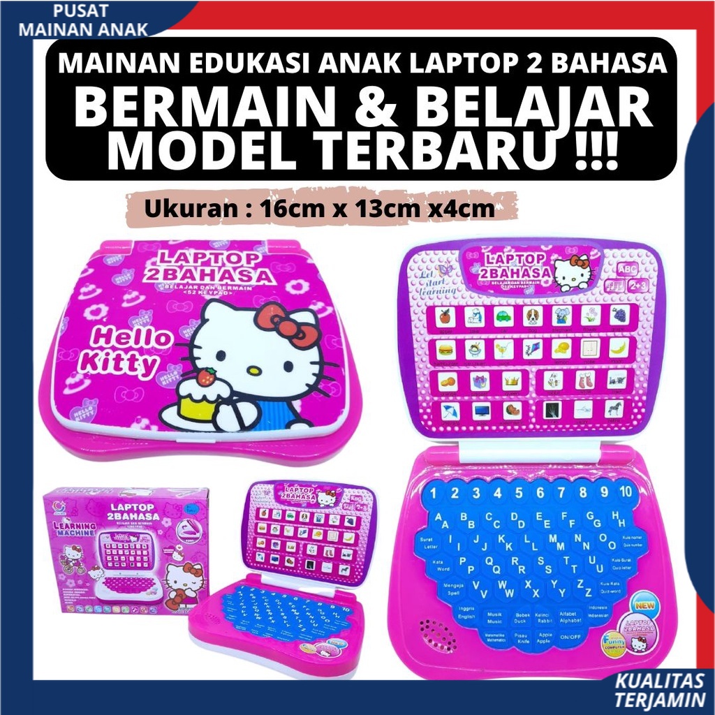 Mainan Laptop anak 2 bahasa mainan edukasi anak Belajar Dan Bermain Bahan Berkualitas Murah SNI