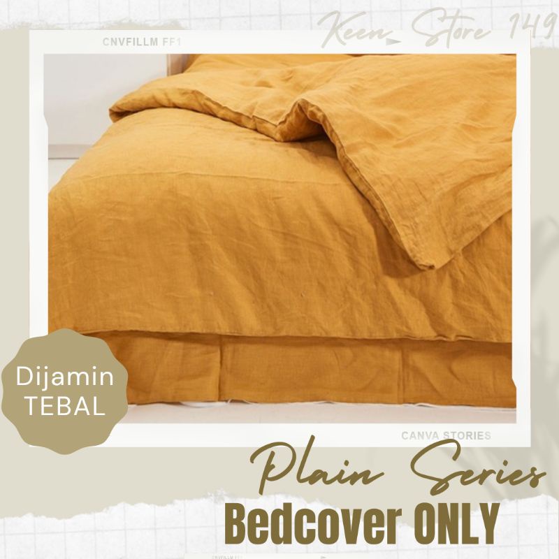 Bedcover Saja Polos Tanpa Sprei Aesthetic Selimut Bed cover Badcover Polos Tebal