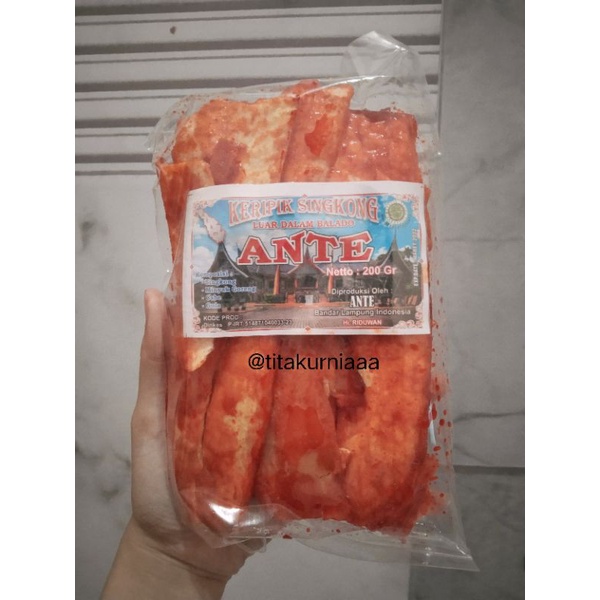 Keripik Singkong ante pedas oleh oleh khas Lampung 200gr