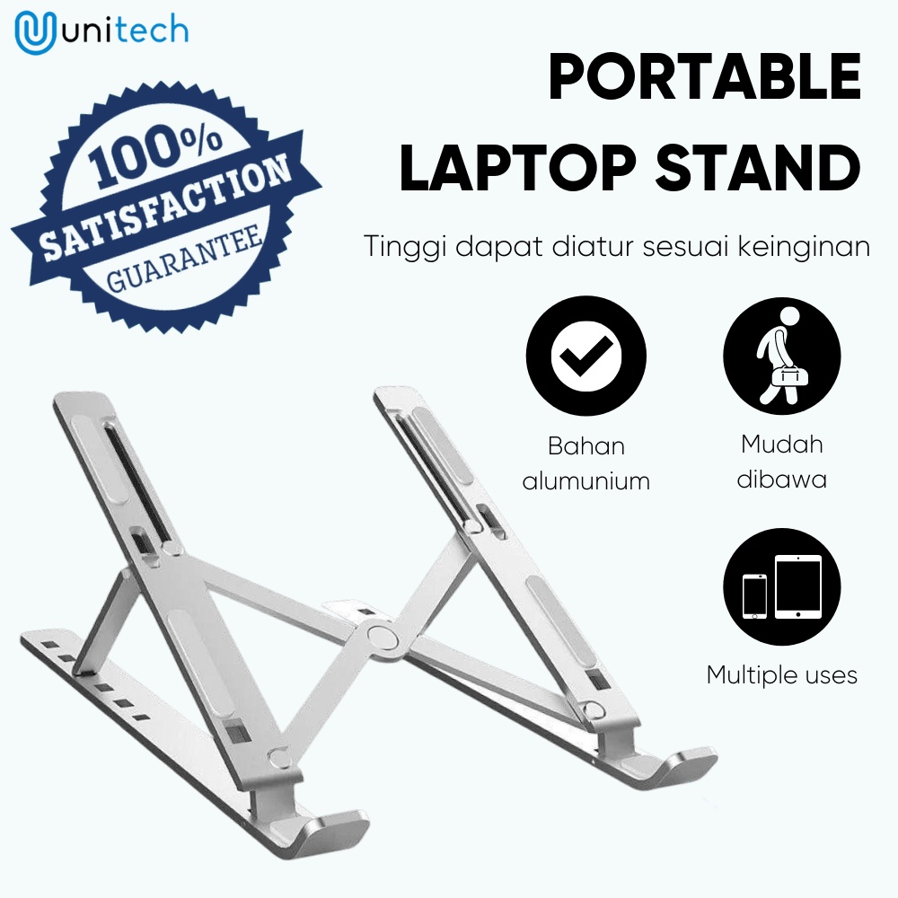 Laptop Stand Bahan Aluminium Dudukan Laptop Model Lipat Stainless P2