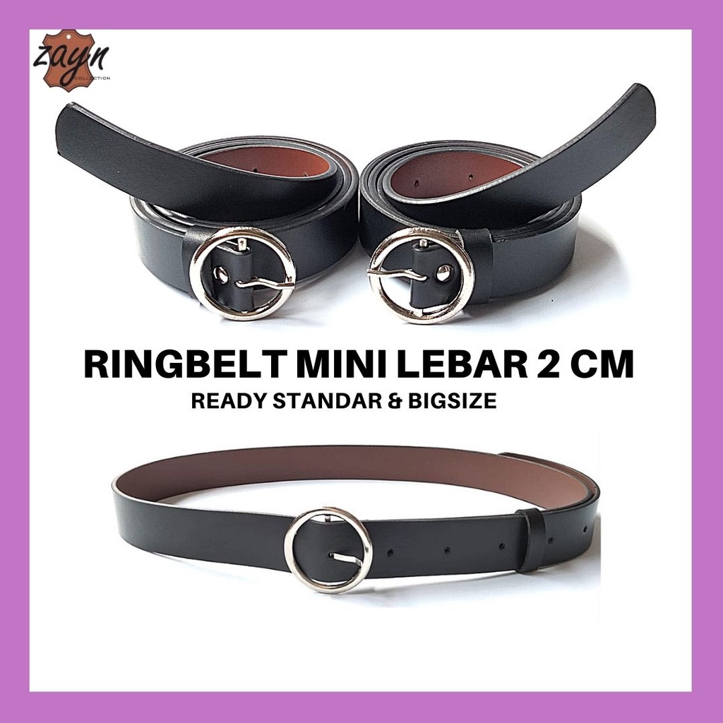 Ikat Pinggang Wanita Jumbo Ring Belt Fashion Korea  Model Kepala Bulat Jarum Ukuran Panjang Gesper Mini Tali Kecil Bigsize Oversize