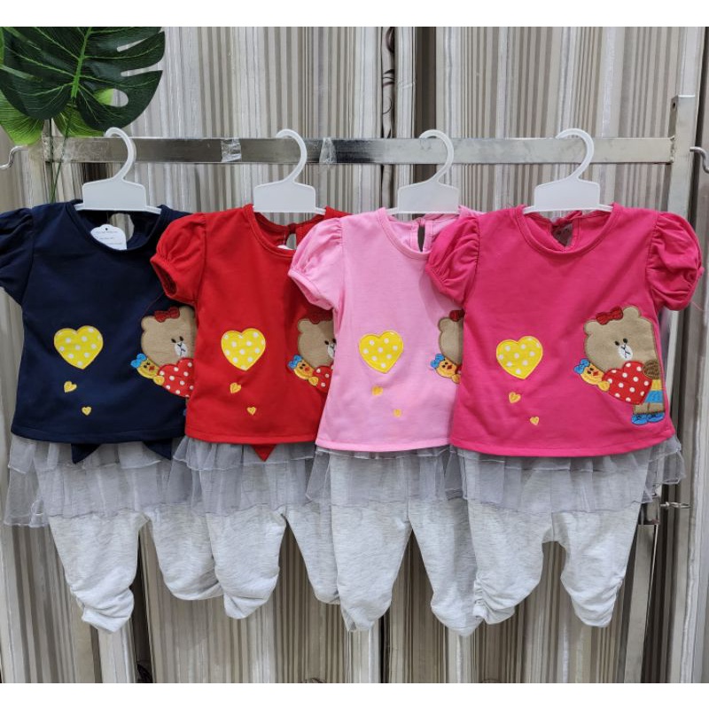 baju bayi perempuan stelan celana tutu baby girl