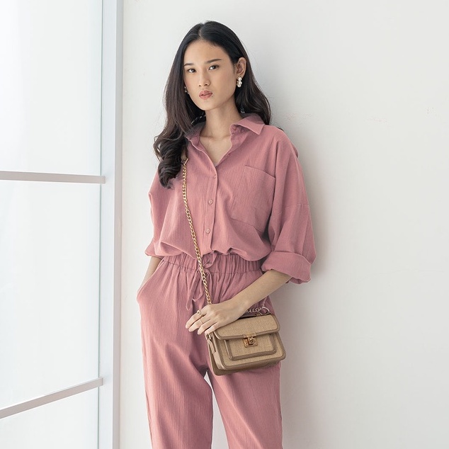 Silvertote Apparel Pakaian Wanita Rocco Set Pants-5