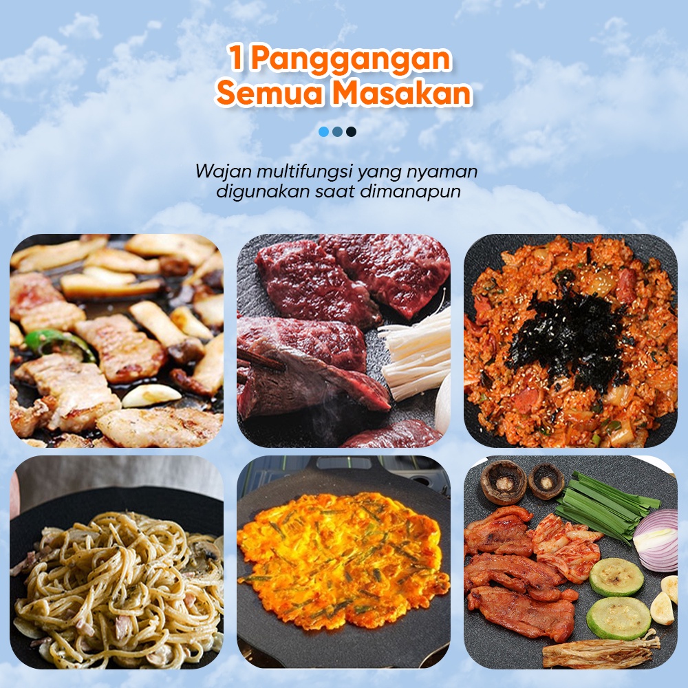 GRILLPLATE Alat pemanggang / Tempat pemanggang bulat BBQ Piring pemanggang diameter 32/34/38/40cm