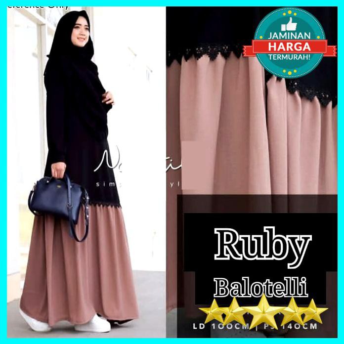 BAJU MUSLIM MAXI DRESS MAXI WANITA RUBY MAXI GAMIS SYARI MUSLIM WARNA MAROON