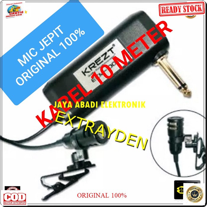 G58 ORIGINAL MIC KREZ JEPIT KANCING KERAH BAJU KABEL 10 METER  MIKROPHONE CLIP ON TIE CONDENSOR SENSITIF AUX MIKROPHONE MIK SOUND AUDIO KARAOKE CABLE PROFESIONAL PRO KARAOKE VOCAL MIKROPHONE AUDIO SOUND SYSTEM PANGGUNG DJ STUDIO SENSITIF AUX EMAS