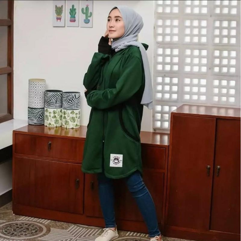 LONG RH Zipper II SWEATER HIJAB II SWEATER WANITA MURAH #LRZ