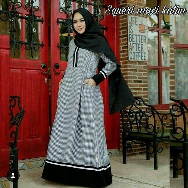 (KATUN KOTAK) KHALIDA SQUARE | Gamis Maxi Dress Polos Linen | mala NAM1