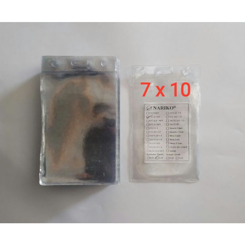 

plastik badge 7 x 10 isi 100 pc