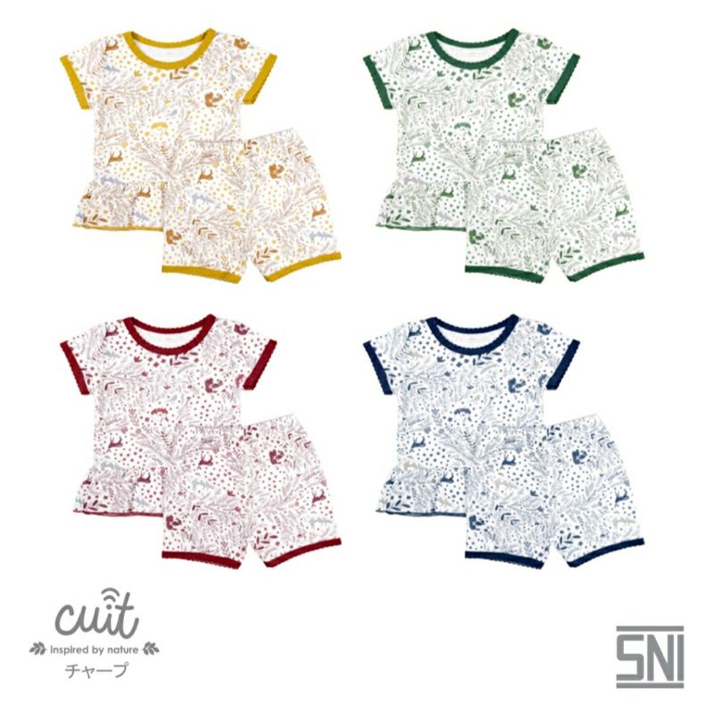 Cuit Setelan Ruffle Pendek Celana Pendek Shika Series / Cuit Baby Wear / Baby Wear Cuit / Setelan An