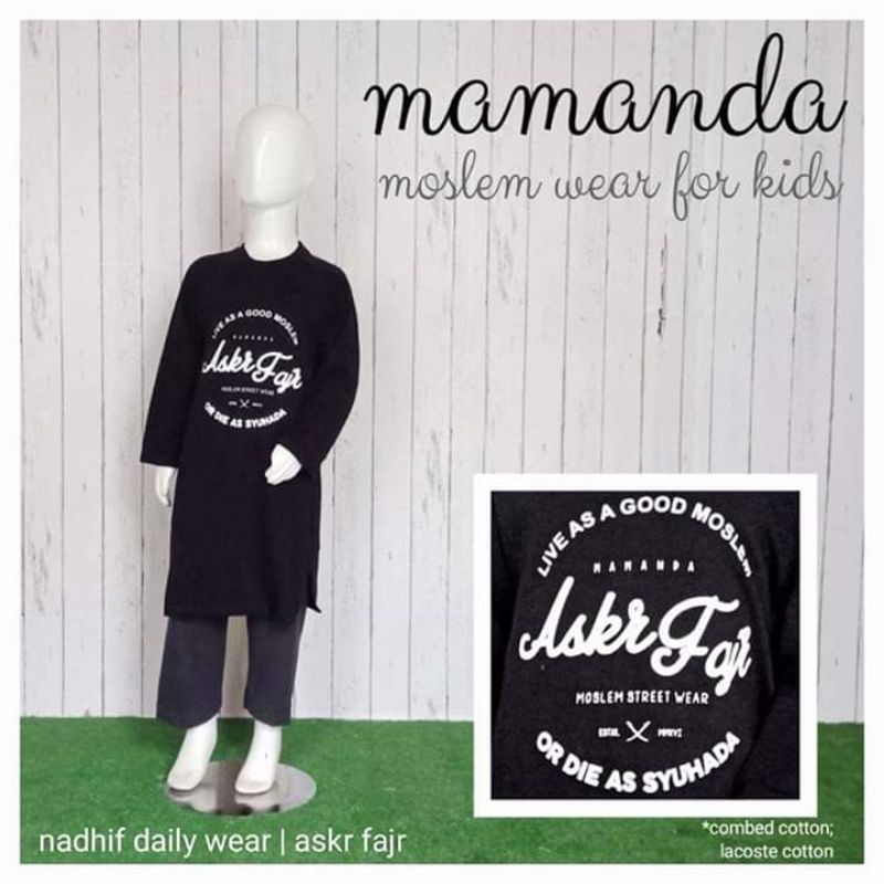 [MAMANDA] Set Koko Anak Hitam Kaos dan Celana Size XXL l Nadhif Daily Wear Askr Fajr