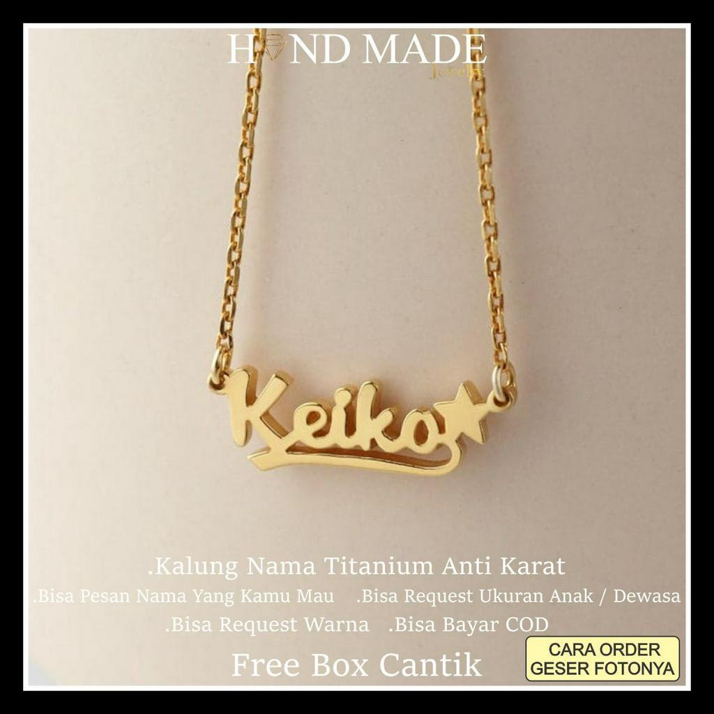 kalung nama anak perempuan kalung nama titanium anti karat kalungnama aksesoris wanita necklace titanium aksesoris fashion