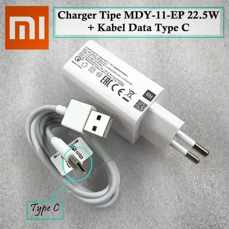 Original Charger Xiaomi Type C 22W Redmi Note 7/ 7 pro/ Note 8/ 8 pro/ Note 9/ mi5 mi6 mi8/ Poco M3 Pro [22 WATT]