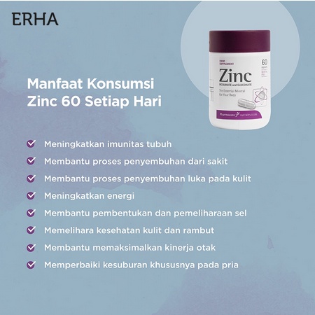 ⭐BAGUS⭐ ERHA ZINC Plus Picolinate isi 30 60 10 | Strips Immune Booster Suplemen