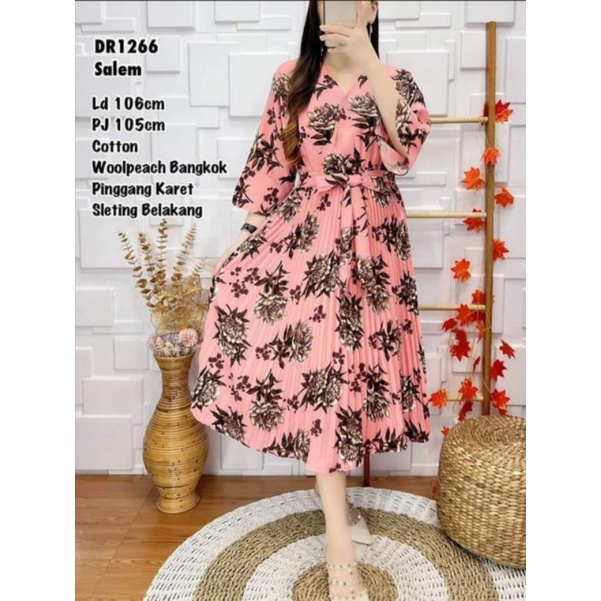 Dres Plisket Bunga 4