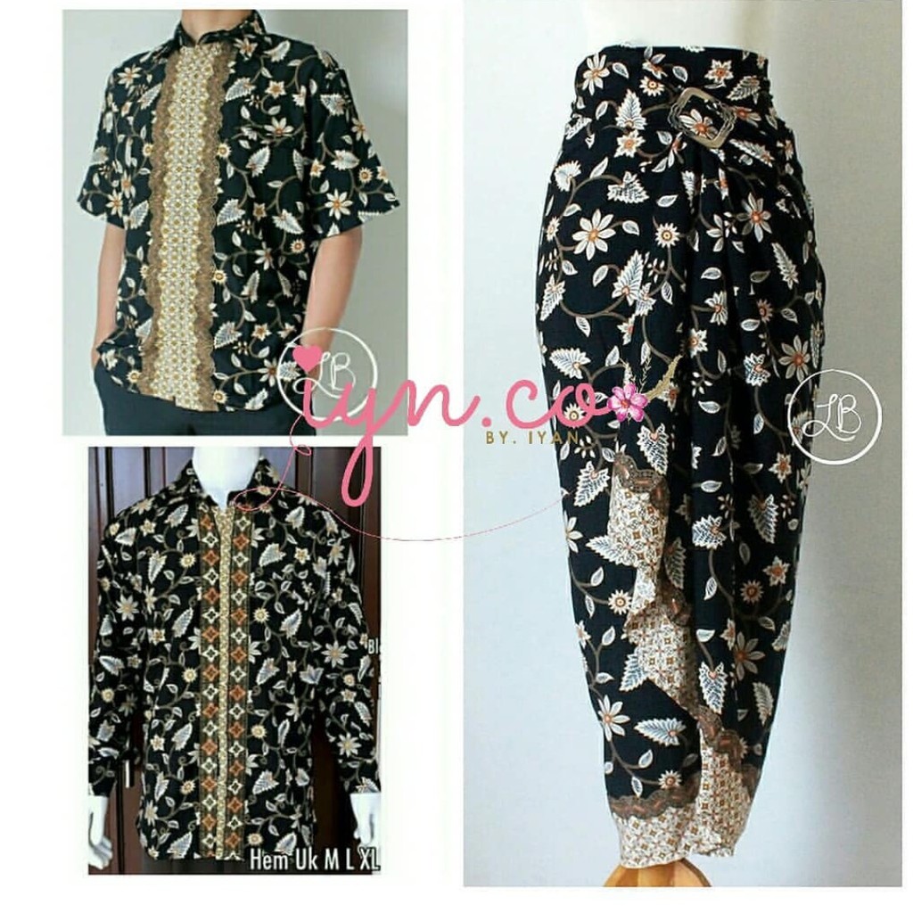 SB Collection Couple Rok Lilit Esna Maxi Dan Kemeja Batik Pria