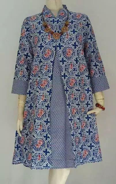 Batik Tunik Chicken Belah Dress Wanita Modern Motif Warna Tunic Cewek Premium Katun