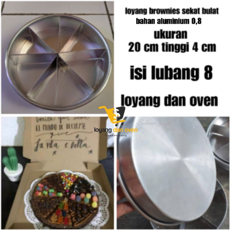 Loyang Brownies Sekat Bulat/Loyang Bolu Sekat/Loyang Sekat Bulat