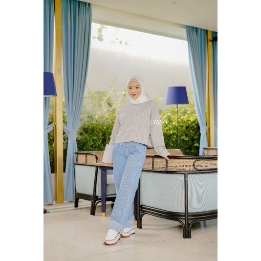 ZANO BASICS Sweater Crop Abu Davine-1