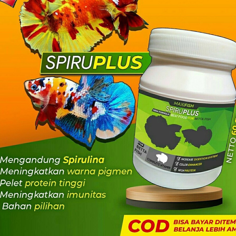 Pelet Spiruplus Spirulina Cupang Ikan Cupang Guppy