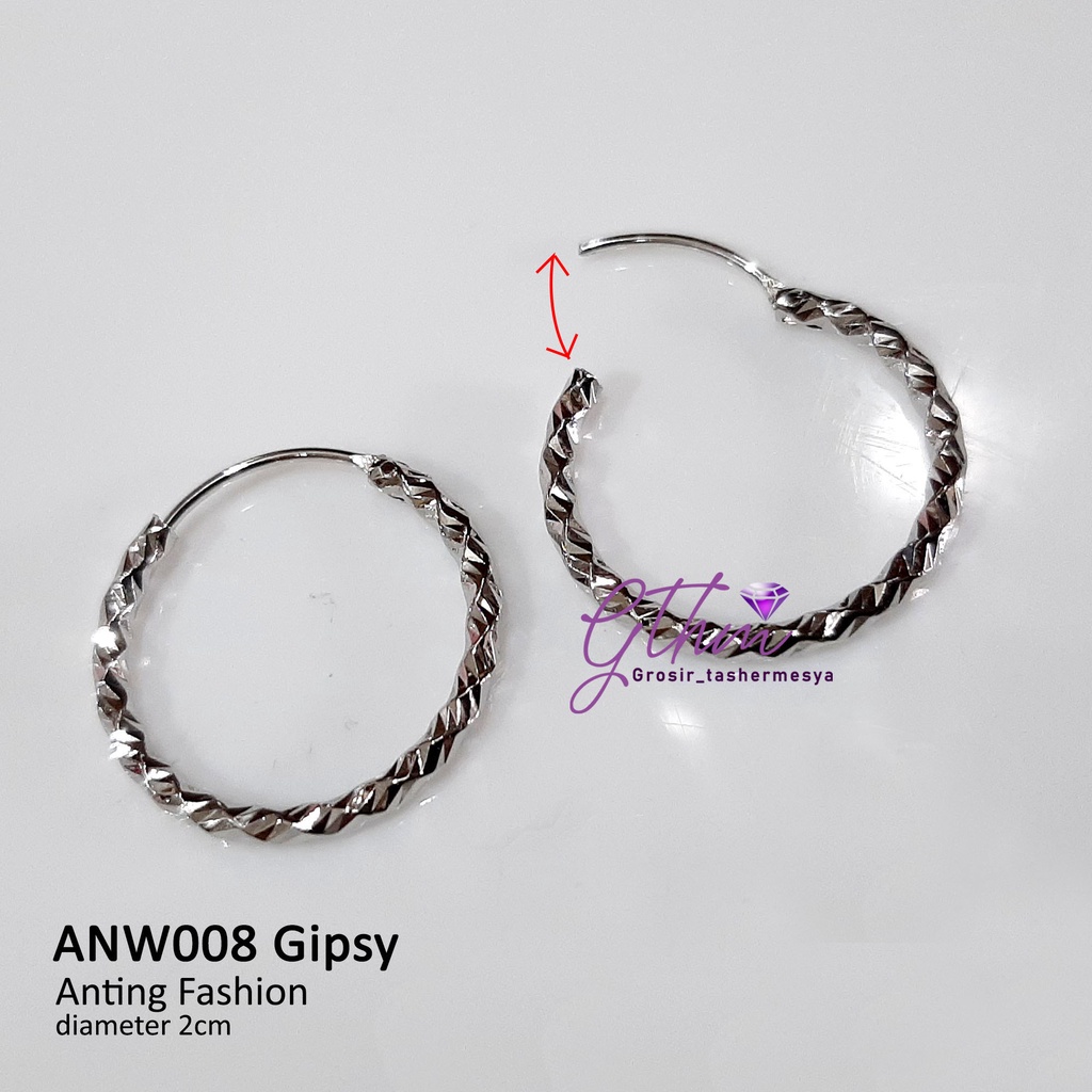 xuping gthm anting gipsy mewah bulat 2cm bisa dipakai harian perhiasan lapis emas 18k anti alergi