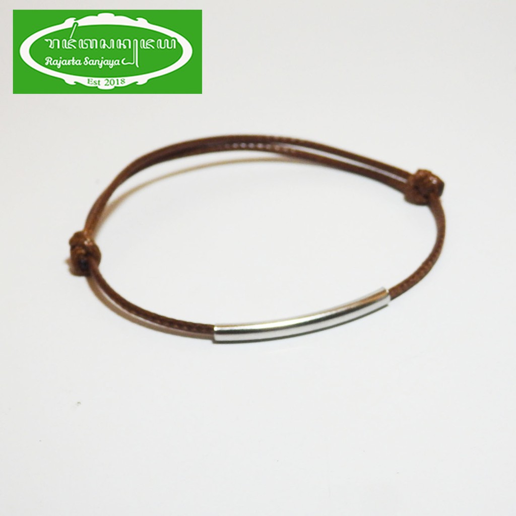 Original Handmade Gelang Rajarta Twist Leather Korean Stainless Spacer