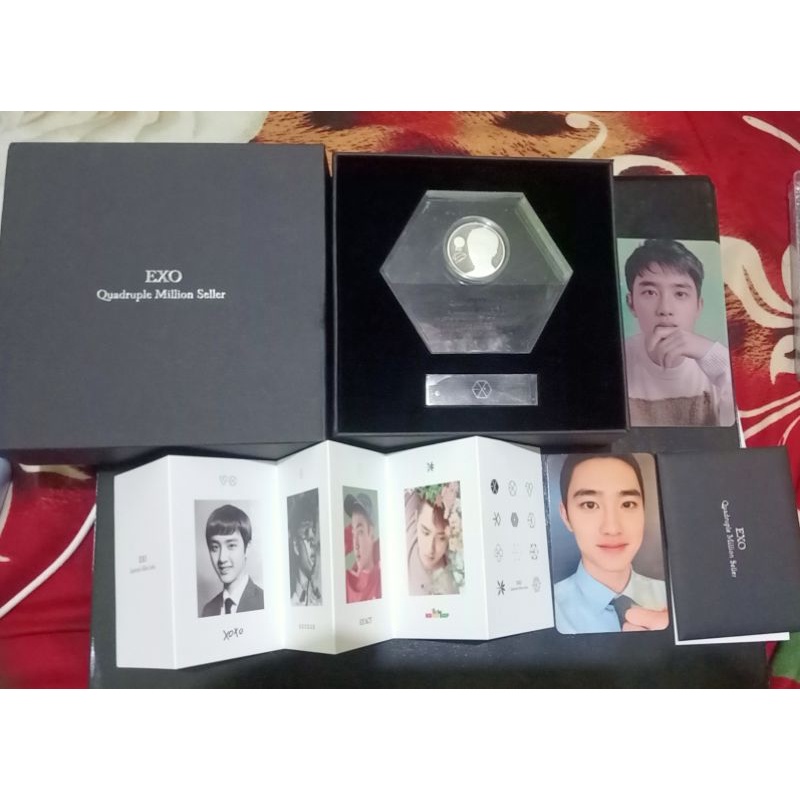 READY STOCK MEDAL QUADRUPLE MILLION SELLER EXO MEMBER D.O. KYUNGSOO DAN HOLO FLO ROUND 2