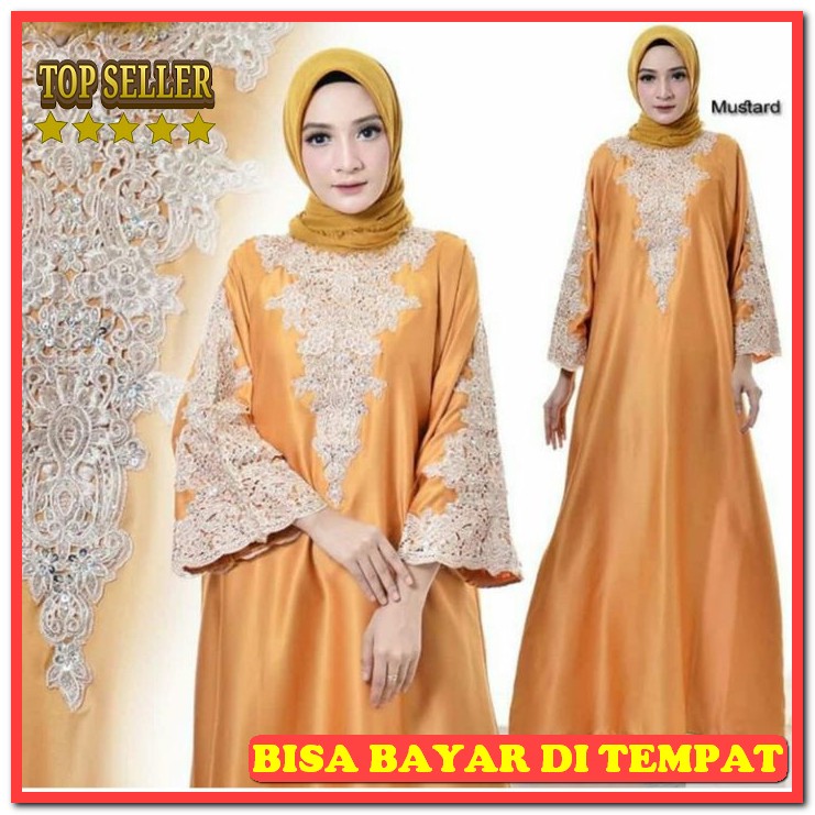 Gamis Ibu Muslimah Batik Printing Trend Terbaru 2020 EI929 Kaftan Bordir SatinKaftan Modern DressPe