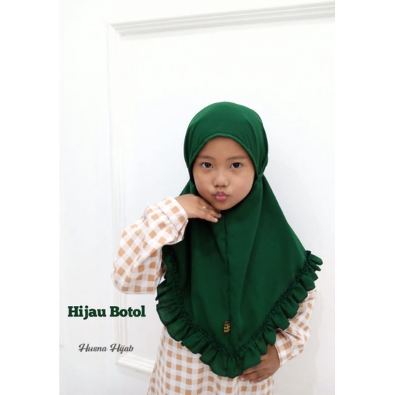 [HUSNA HIJAB] Jilbab Anak  Bahan Wolfis / Kerudung Anak Kriwil / Jilbab Anak