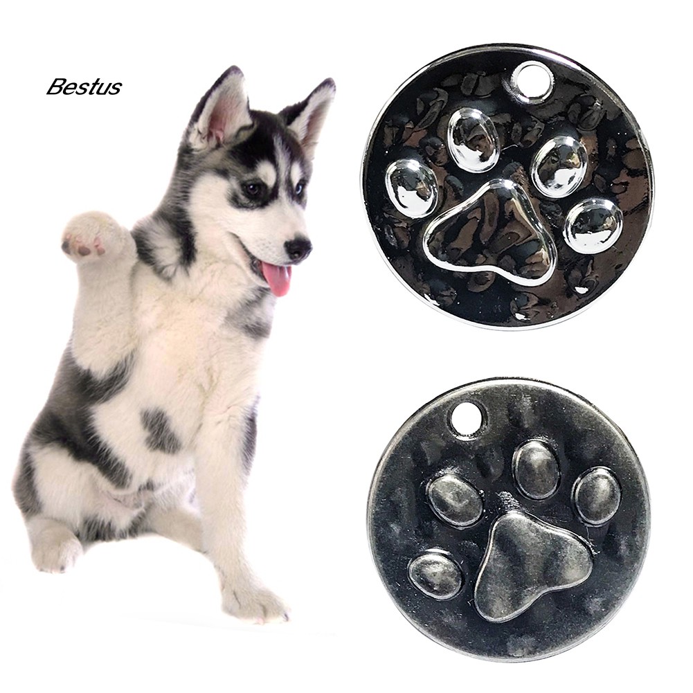 Kalung Anjing Dengan Liontin Bentuk Tapak Kaki Anjing Kucing